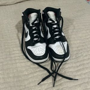 High top Nike panda dunks